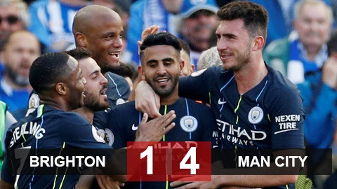 Brighton 1-4 Man City: Man xanh mùa thứ 2 liên tiếp vô địch Ngoại hạng Anh