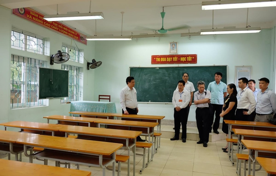 Đoàn công tác của Bộ Giáo dục và Đào tạo kiểm tra công tác chuẩn bị thi tại Hà Giang. (Ảnh: Bộ Giáo dục và Đào tạo)