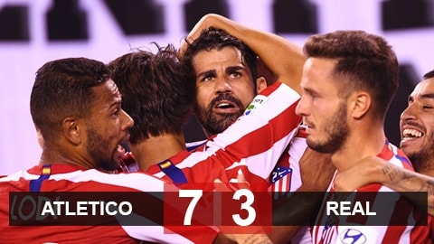 Atletico 7-3 Real: Diego Costa lập poker, Atletico đại thắng Real