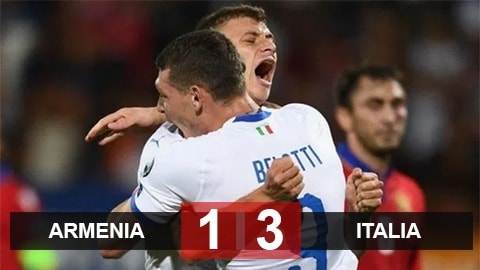 Armenia 1-3 Italia: Azzurri nối dài mạch thắng