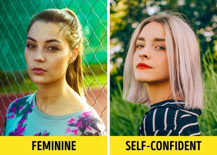 Tóc dài (trái) tạo vẻ nữ tính, còn tóc ngắn (phải) tạo sự tự tin. 