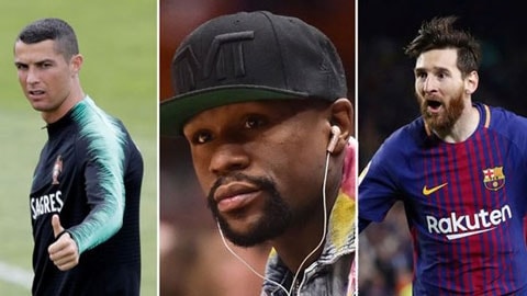 Không làm việc 4 năm nay, tay đấm Mayweather vẫn có thu nhập cao hơn Messi và Ronaldo