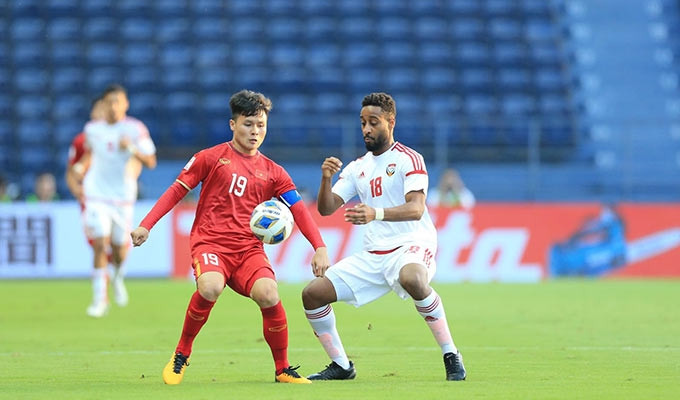 U23 Việt Nam nhập cuộc đầy tự tin trước U23 UAE - Ảnh: Minh Tuấn 