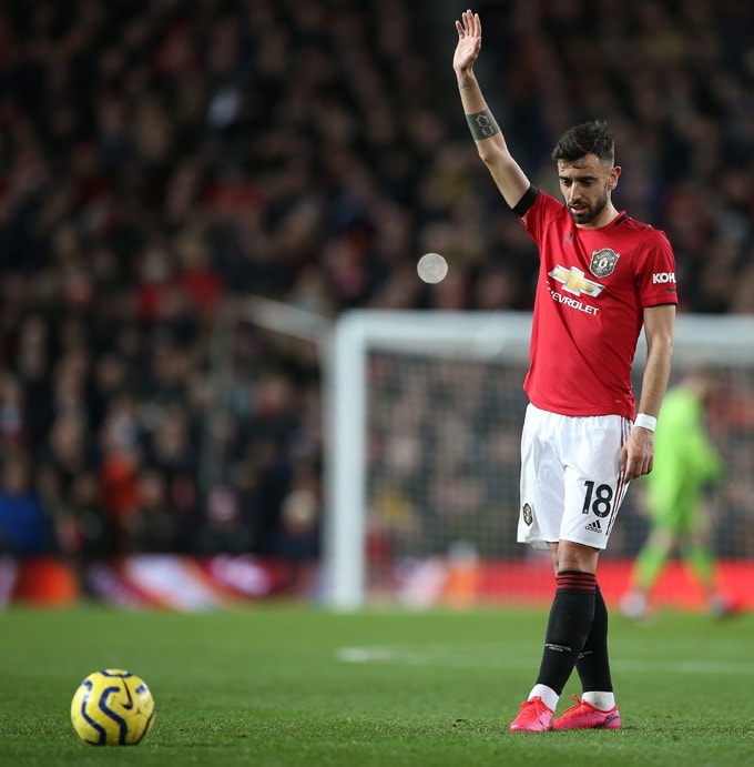Bruno Fernandes là cầu thủ có nhiều cú dứt điểm nhất trận