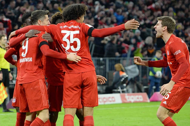 Niềm vui của các cầu thủ Bayern sau khi giành chiến thắng