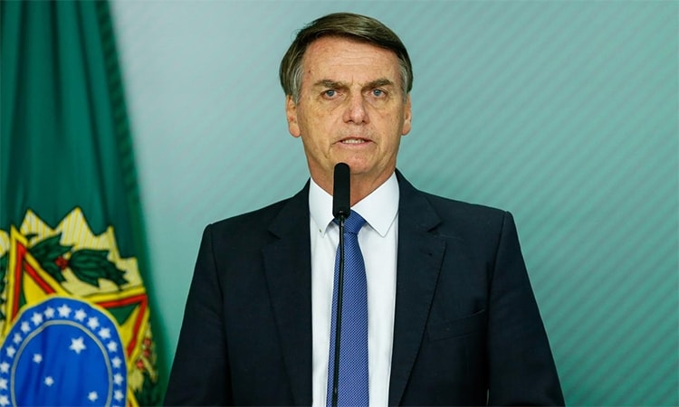 Tổng thống Brazil Jair Bolsonaro trong cuộc họp báo tại Brasilia tháng 1/2019. Ảnh: Reuters.