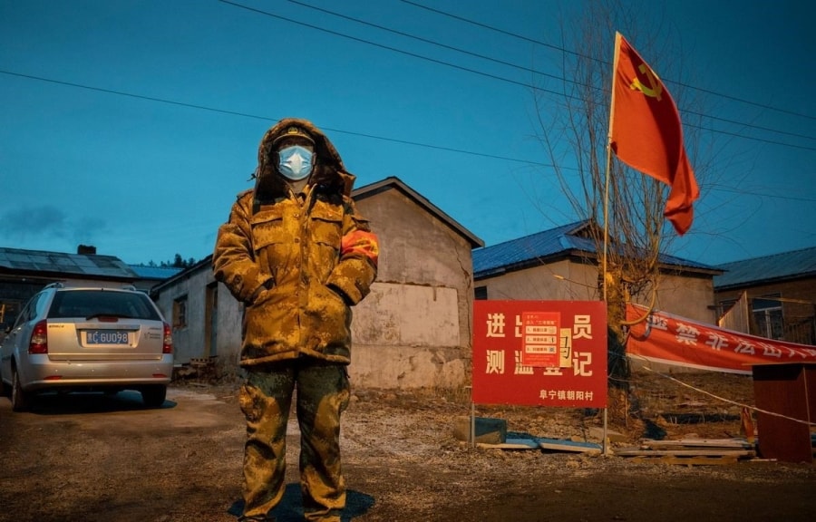 Thành phố Cáp Nhĩ Tân bị phong tỏa để ngăn chặn sự lây lan của dịch COVID-19. (Nguồn: AFP)