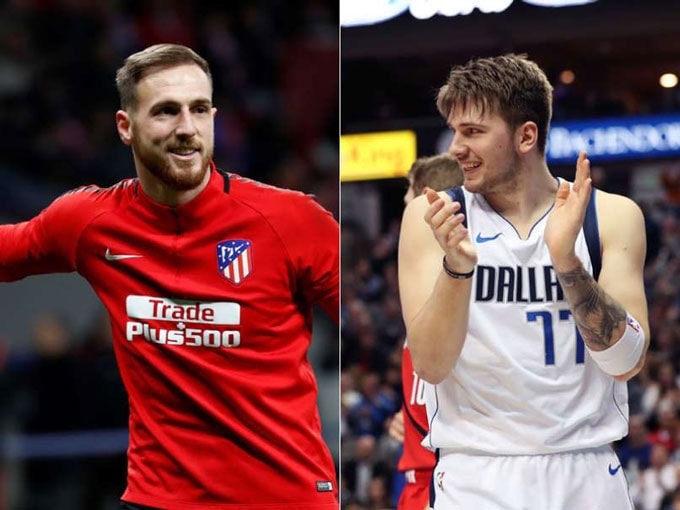 Oblak là bạn thân của ngôi sao bóng rổ NBA, Luka Dončić (phải)