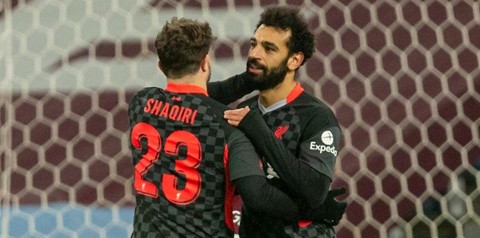 Shqiri vào sân và lập cú đúp kiến tạo cho Mane và Salah kết liễu Aston Villa