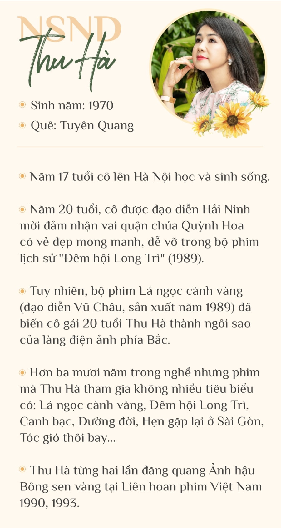 NSND Thu Hà,Hướng dương ngược nắng