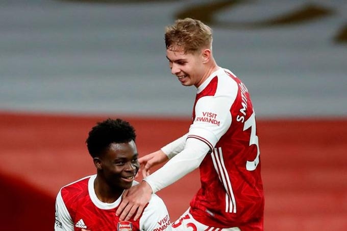 Saka và Smith Rowe giờ mới là những ngôi sao quan trọng nhất của Arsenal