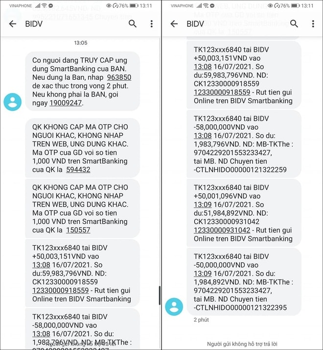 Nghe một cú điện thoại của nhân viên BIDV rởm, mất luôn 108 triệu đồng - 2