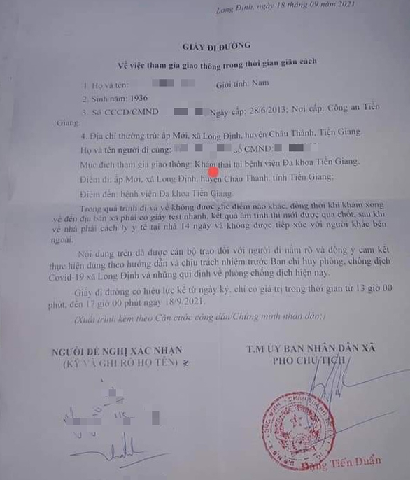 Cụ ông 85 tuổi được cấp giấy đi đường để... khám thai - Ảnh 1.