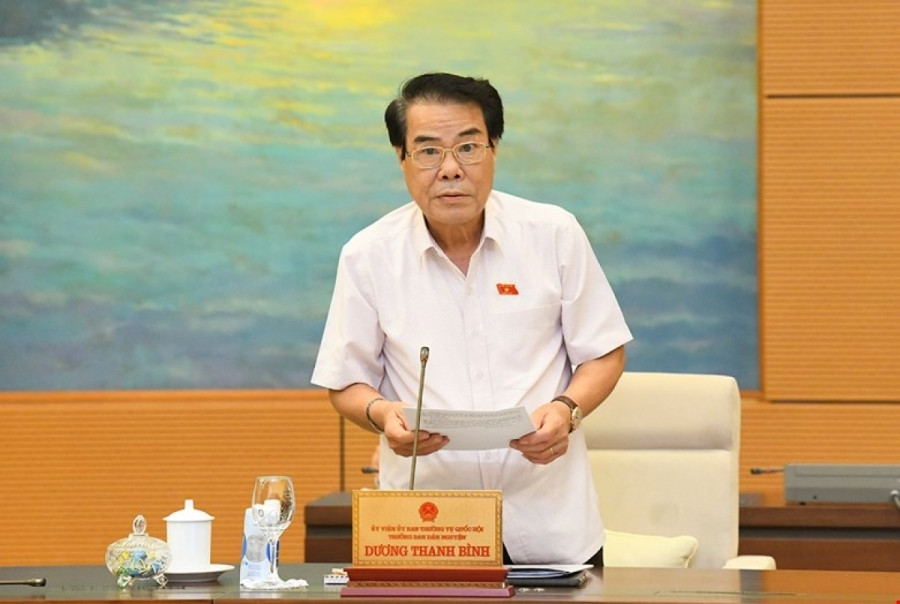 Trưởng Ban Dân nguyện Dương Thanh Bình trình bày báo cáo. Ảnh: Quốc hội