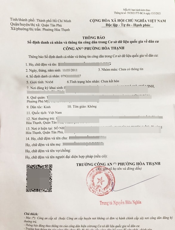 Số định danh cá nhân dùng làm gì, thủ tục cấp thông báo số định danh ra sao? - Ảnh 1.