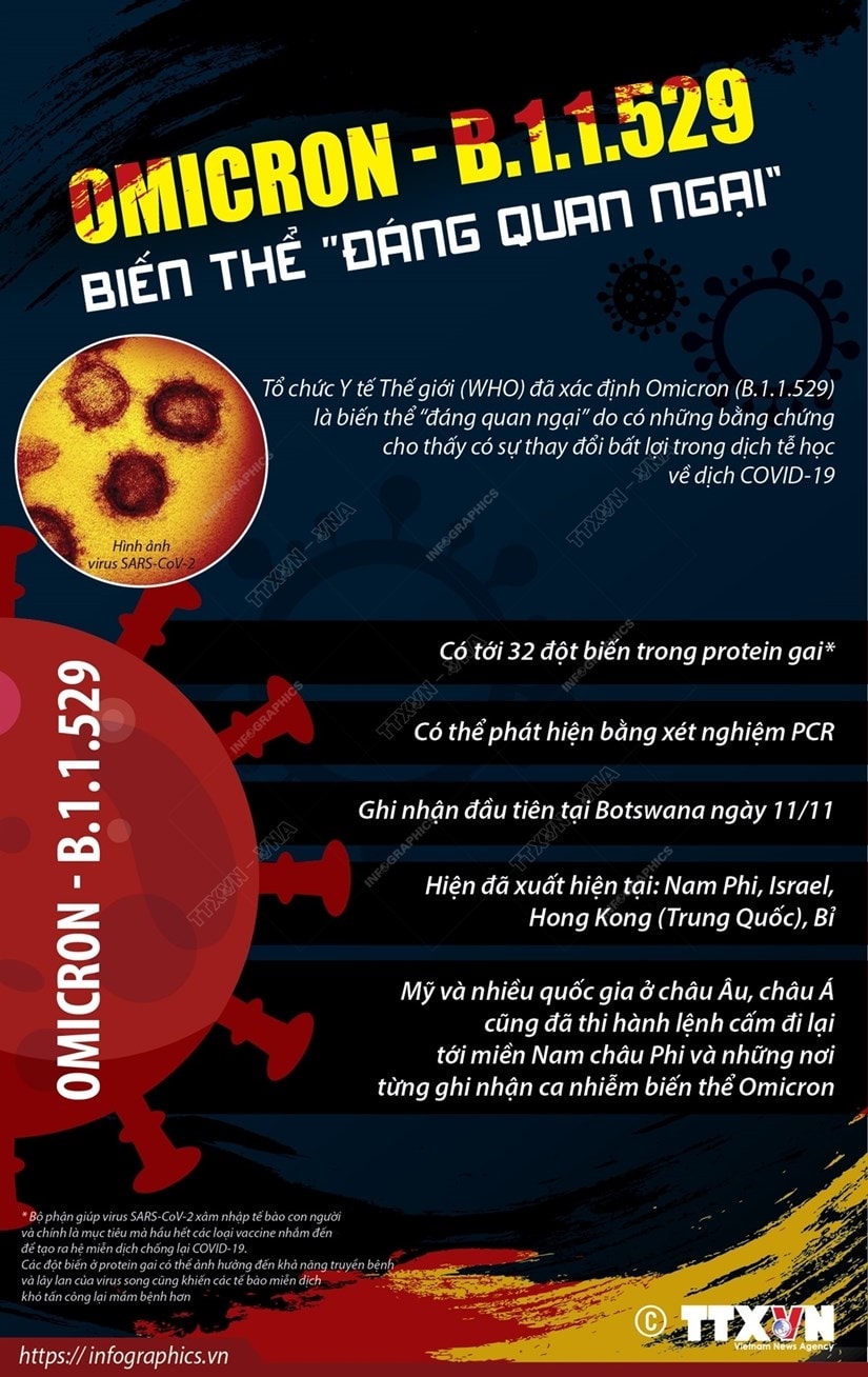 [Infographics] Omicron - B.1.1.529: Bien the 'dang quan ngai' hinh anh 1