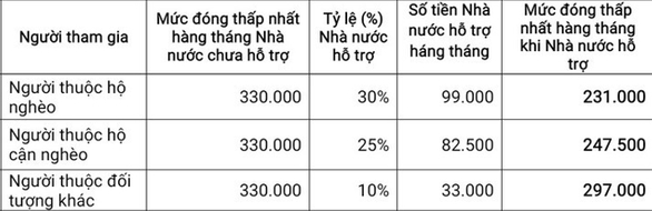 Các mức hỗ trợ đóng bảo hiểm xã hội tự nguyện mới từ năm 2022 - Ảnh 2.