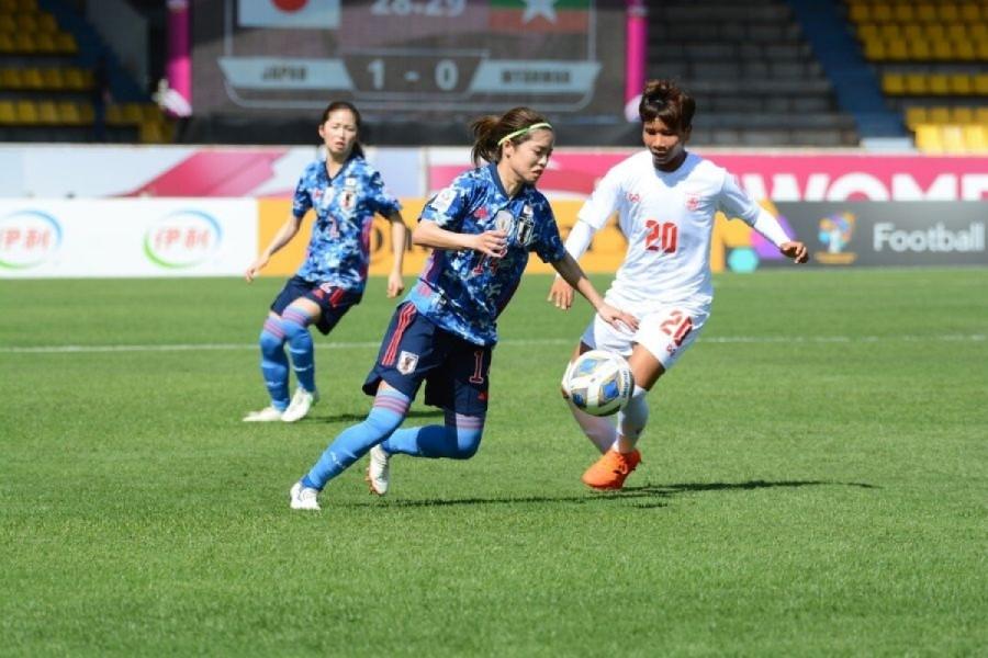 ĐT nữ Nhật Bản đã thể hiện sức mạnh trong ngày ra quân khi đánh bại Myanmar 5-0. (Ảnh: AFC). 