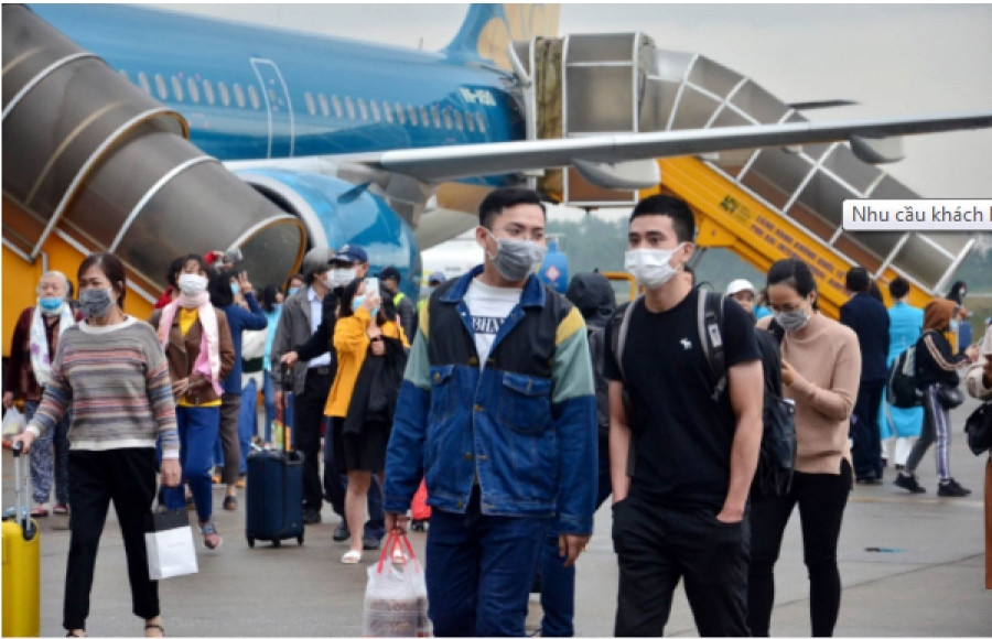 Từ 1/1/2022, Việt Nam đã khai thác các chuyến bay thường lệ chở khách từ Mỹ, Nhật Bản, Thái Lan, Campuchia, Đài Bắc, Singapore…