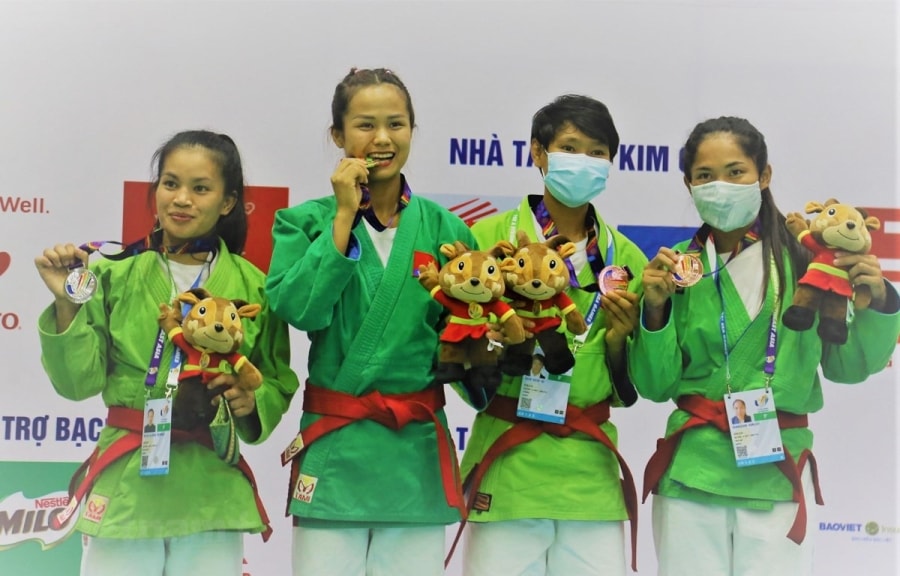 Môn kurash thu về tới 4 huy chương vàng trong ngày thi đấu hôm nay (10/5). (Ảnh: PV/Vietnam+)