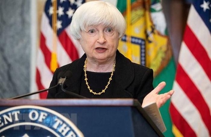 Bộ trưởng Tài chính Mỹ Janet Yellen phát biểu tại Washington, DC, Mỹ. (Ảnh: AFP/TTXVN)