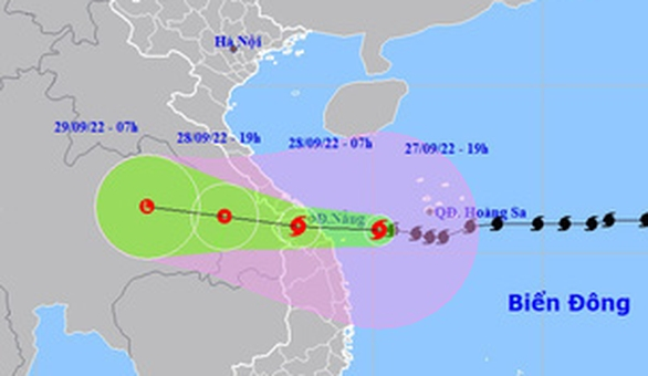 Từ 22h đêm nay 27-9, bão số 4 tác động mạnh nhất đến đất liền các tỉnh miền Trung - Ảnh 1.
