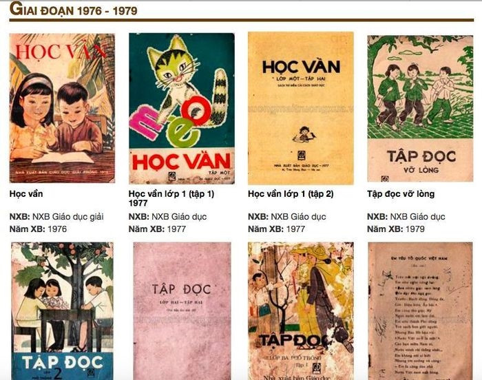 Sách giáo khoa giai đoạn 1976 - 1979. Ảnh: Lê Vân.