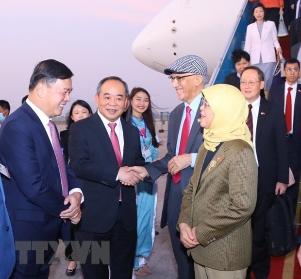 Tong thong Singapore Halimah Yacob bat dau tham cap Nha nuoc Viet Nam hinh anh 2