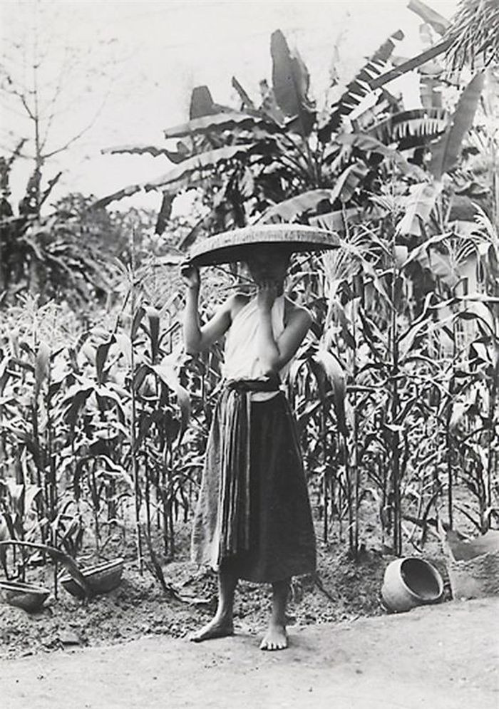 Áo yếm và nón quai thao là trang phục phổ biến của phụ nữ nông thôn Việt Nam đầu thế kỷ 20.