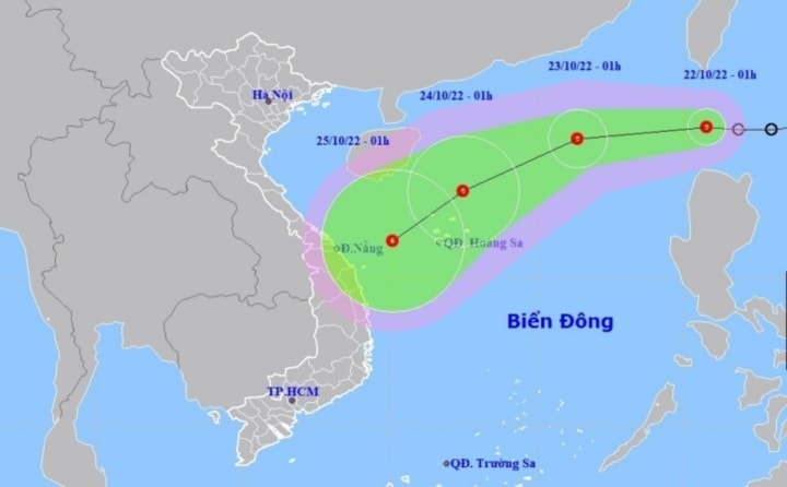 Hướng di chuyển và diễn biến của áp thấp nhiệt đới trên Biển Đông - 1