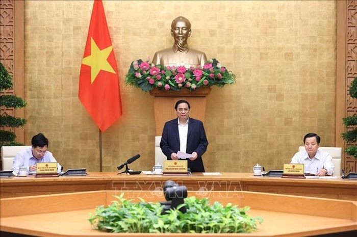 Thủ tướng Phạm Minh Chính chủ trì Phiên họp Chính phủ thường kỳ tháng 10. Ảnh: Dương Giang/TTXVN