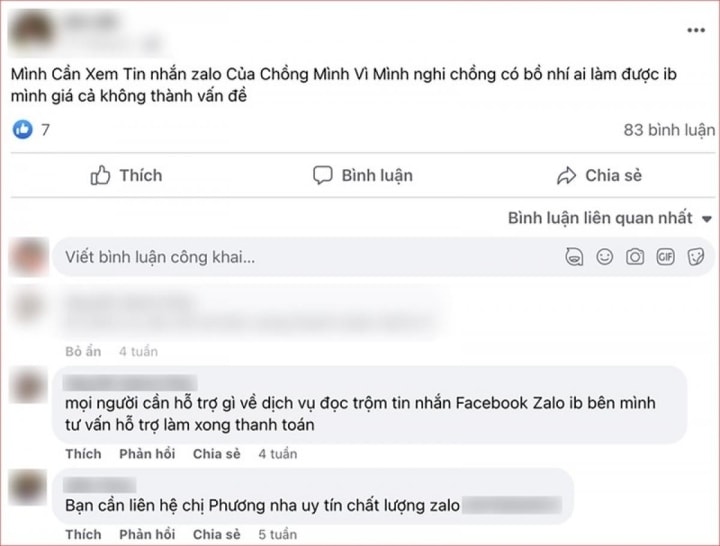 Đăng kí dịch vụ đọc trộm tin nhắn trên facebook, zalo, nhiều người mất tiền oan - 1