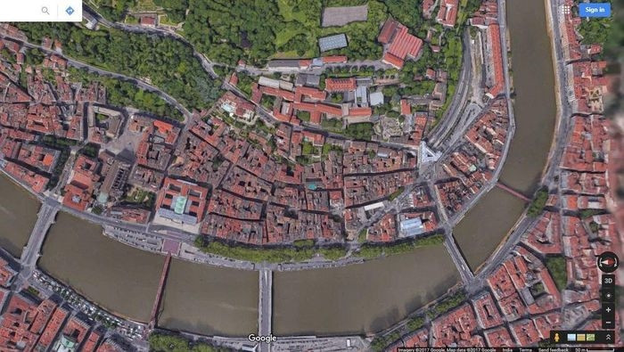 Hình ảnh vệ tinh khu phố cổ của Lyon. Ảnh: Google
