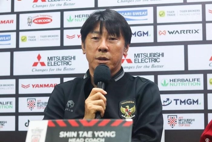  HLV Shin Tae-yong nói về khả năng gặp tuyển Việt Nam ở AFF Cup 2022. Ảnh: LĐBĐ Indonesia 