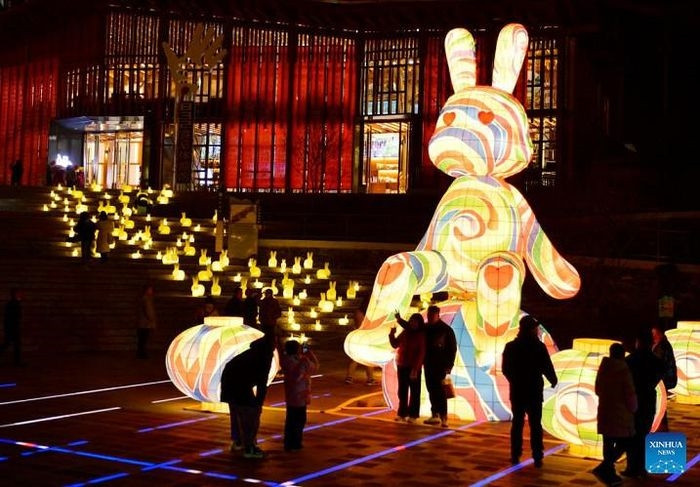Lễ hội đèn lồng ở tỉnh Hồ Bắc, Trung Quốc. Ảnh: Tân Hoa Xã