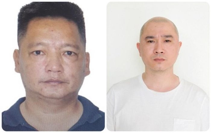 Nguyễn Quang Tùng (trái) và Hoàng Sơn (phải) bị khởi tố, điều tra với vai trò đồng phạm tổ chức đánh bạc.