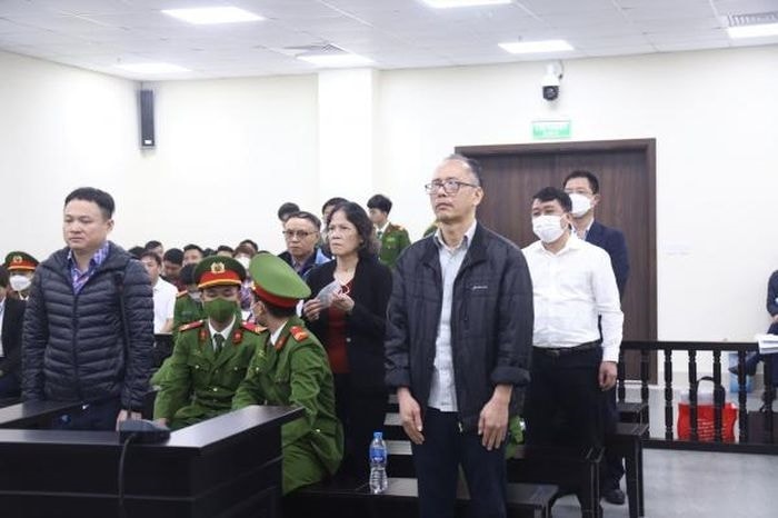 Các bị cáo tại phiên tòa.