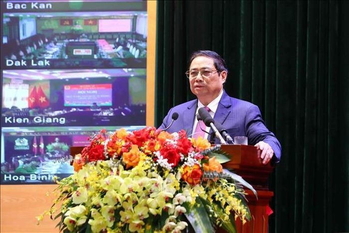 Thủ tướng Phạm Minh Chính phát biểu chỉ đạo. Ảnh: Phạm Kiên/TTXVN