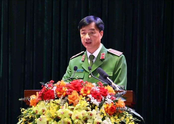Trung tướng Nguyễn Duy Ngọc, Thứ trưởng Bộ Công an phát biểu. Ảnh: Phạm Kiên/TTXVN