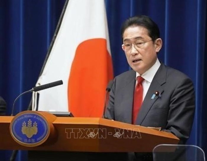 Thủ tướng Nhật Bản Fumio Kishida phát biểu tại cuộc họp báo ở Tokyo. Ảnh tư liệu: Kyodo/TTXVN