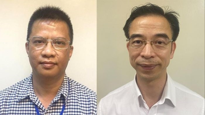 Bị cáo Nguyễn Đức Đảng (trái) và Nguyễn Quang Tuấn