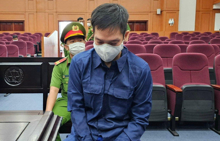 Bị cáo Nguyễn Kim Trung Thái sáng 28-4 - Ảnh: ĐAN THUẦN