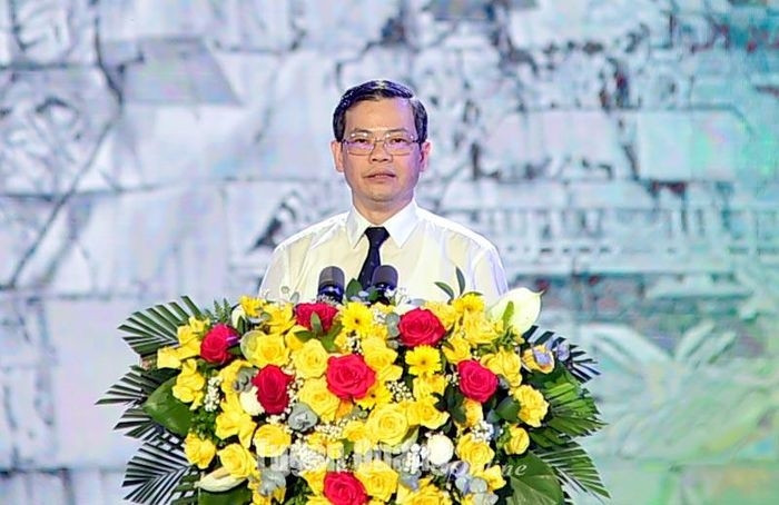 Đồng chí Nguyễn Văn Sơn, Chủ tịch UBND tỉnh phát biểu khai mạc. Ảnh: Thanh Phúc.
