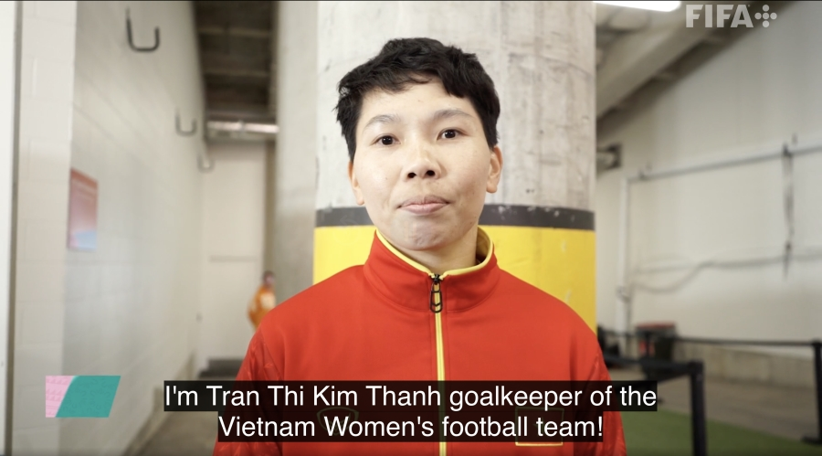 Hình ảnh Kim Thanh xuất hiện trên trang chủ FIFA vào chiều ngày 26/7