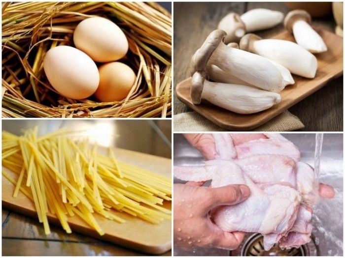 Trứng, nấm, mì ý, thịt gà... là những thực phẩm không nên rửa trước khi chế biến. (Ảnh minh họa)