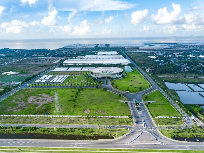 Tổ hợp sản xuất ô tô Vinfast với tổng vốn đầu tư 7,6 tỷ USD tại Khu tinh tế Đình Vũ - Cát Hải.