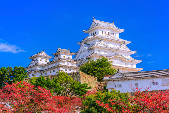 Khung cảnh lá chuyển đỏ ở lâu đài Hiroshima. Ảnh: The Government of Japan