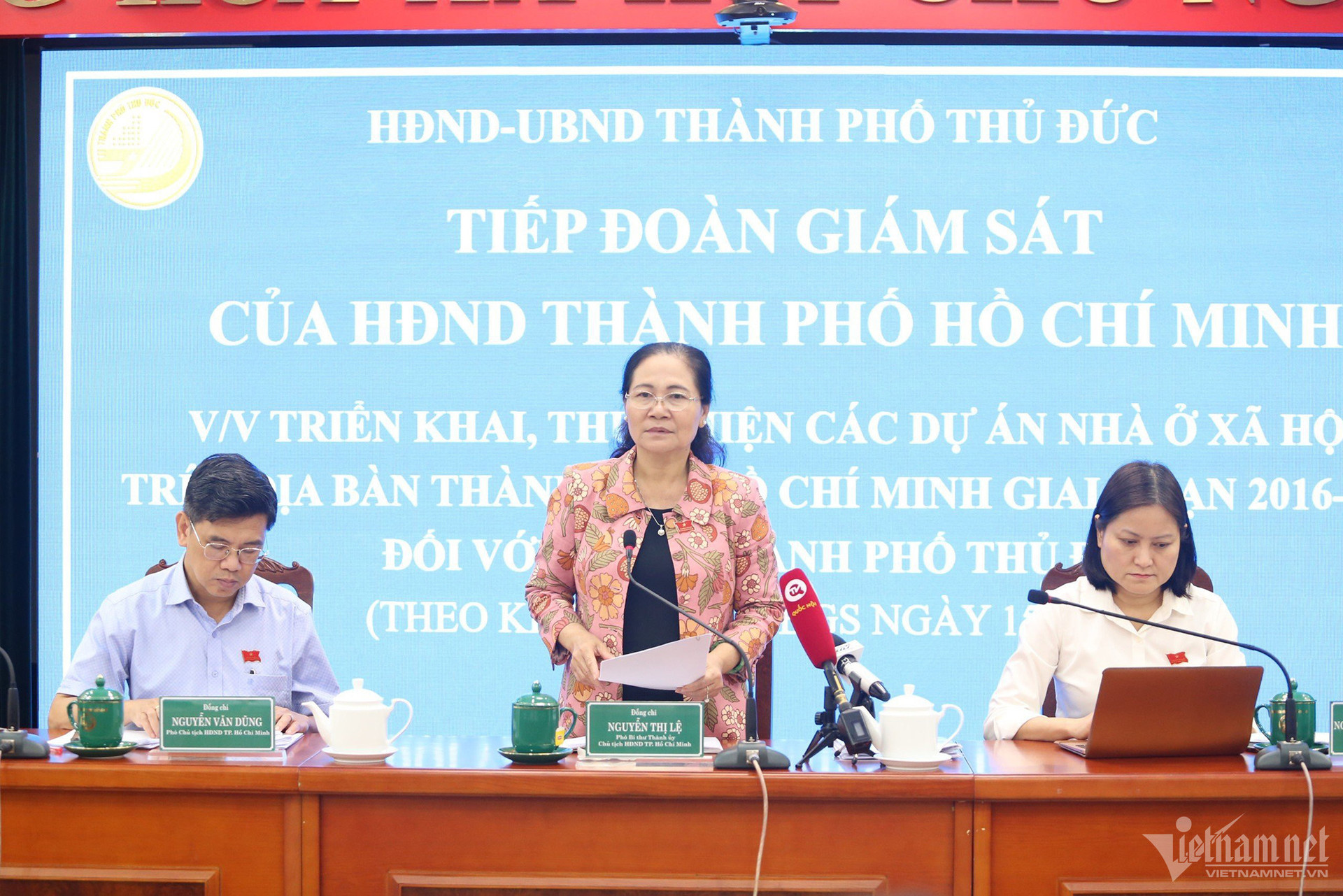 Chủ tịch HĐND TP.HCM Nguyễn Thị Lệ phát biểu tại buổi giám sát. (Ảnh: Hồ Văn)