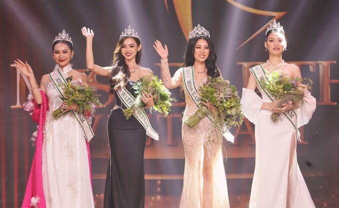 Top 4 Miss Earth Vietnam 2023 (từ trái sang): Kim Chi, Lan Anh, Yến Nhi, Thu Trang. Ảnh Miss Earth Vietnam