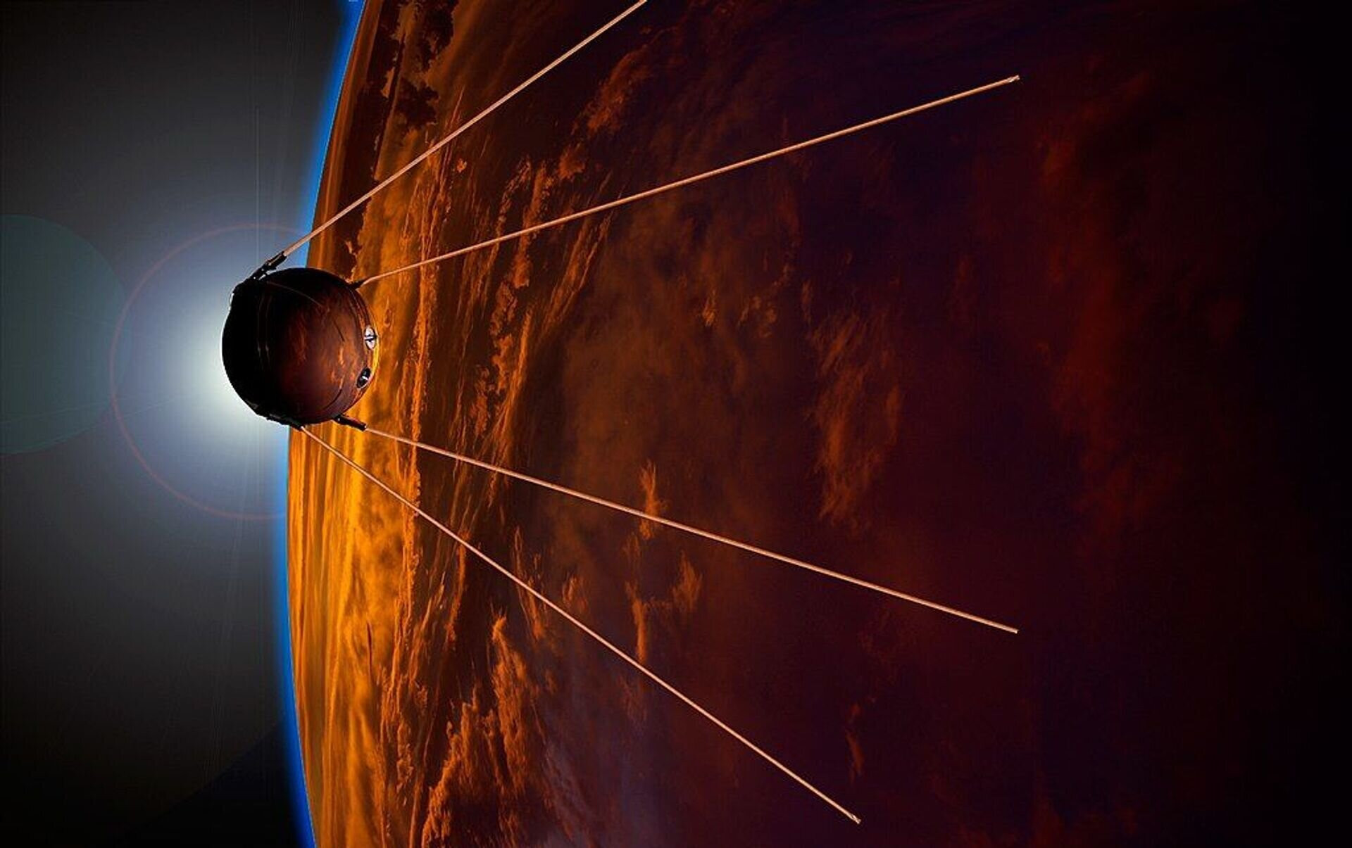 Sputnik 1 là vật thể nhân tạo đầu tiên trên thế giới bay quanh Trái Đất. Nó được phóng từ sân bay vũ trụ Baikonur của Liên Xô, đi vào quỹ đạo thấp của Trái Đất vào ngày 4/10/1957. Sputnik quay quanh Trái đất 1.440 lần, ở trên quỹ đạo thấp cho đến ngày 4/1/1958 thì bốc cháy, khi quay trở lại bầu khí quyển Trái Đất. Về cơ bản, Sputnik 1 giúp nhân loại tìm hiểu về các đặc tính bầu khí quyển Trái Đất. (Ảnh: Google)